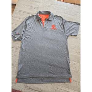 Chiliwear Clemson Tigers Polo Shirt Mens Large Gray Orange Embroidered